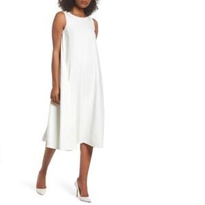 Caara White Sleeveless Thick Knit Tent Midi Dress Size Medium